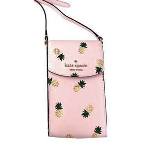 Kate Spade Staci North South Flap Phone Crossbody Multi Pineapple Pink Multi
